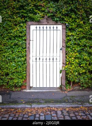 Porta a Casa di lusso con sfondo isolato Foto Stock