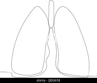 Disegno grafico del vettore polmonare polmonare Illustrazione Vettoriale