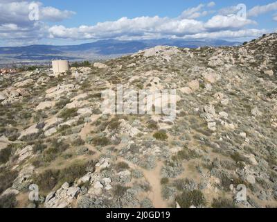 Vista aerea della valle selvaggia del parco Simpson nelle colline di Santa Rosa. Hemet, California Foto Stock