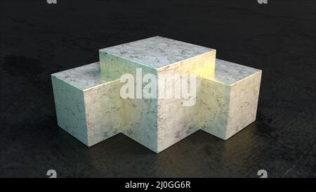 Marmo geometrico piedistallo sfondo astratto. Foto Stock