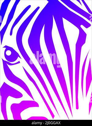 Poster close up testa Zebra. Sfondo zebra selvatico con strisce. Poster sul muro con animale africano selvatico. Illustrazione vettoriale Illustrazione Vettoriale
