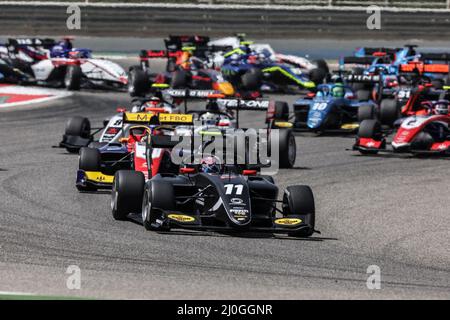 Sakhir, Bahrein. 19th Mar 2022. 11 SMOLYAR Alexander (and), MP Motorsport, Dallara F3, durante il round 1st del Campionato FIA di Formula 3 2022 dal 18 al 20 marzo 2022 sul circuito Internazionale del Bahrain, a Sakhir, Bahrain - Foto Florent Gooden / DPPI Credit: DPPI Media/Alamy Live News Foto Stock