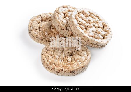 Cereali croccanti su sfondo bianco con tenue ombre Foto Stock