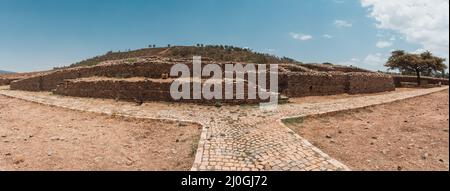 La Regina di Sheba palazzo rovine in Aksum, Axum civiltà, Etiopia. Foto Stock