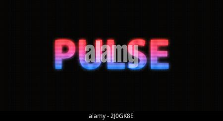 Pulse chain neon incandescente sign.decentralizzato cripto rete Foto Stock