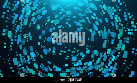 Ciclo di blocchi di costruzione astratti digitali Foto Stock