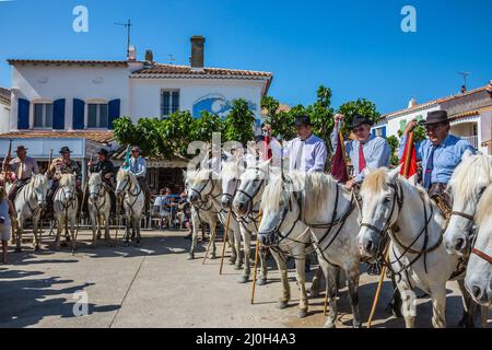 Guardie su cavallo bianco Foto Stock