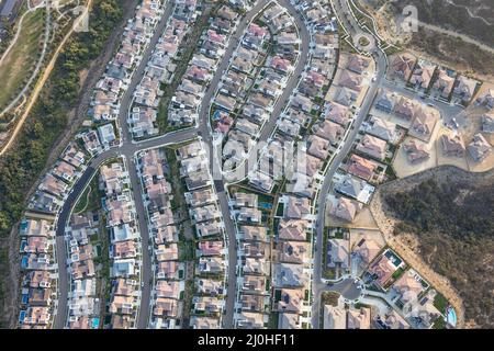 Vista aerea della Carmel Valley con il quartiere suburbano di San Diego Foto Stock
