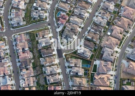 Vista aerea della Carmel Valley con il quartiere suburbano di San Diego Foto Stock