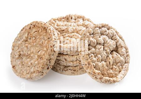 Cereali croccanti su sfondo bianco con tenue ombre Foto Stock