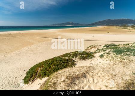 Strand Playa de Los Lances in Tarifa, Andalusia, Spagna | Playa de Los Lances spiaggia in Tarifa, Andalusia, Spagna Foto Stock