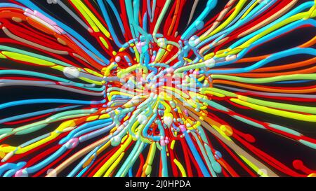 Esplosione di linee di raggi di vetro Foto Stock
