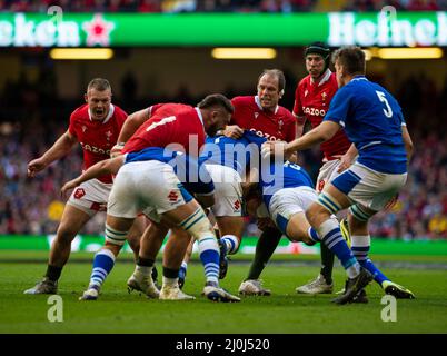 Galles / Italia Guinness Six Nations Cardiff, UK.19th Mar, 2022. Partita del Guinness Six Nations Championship 2022, Galles contro Italia al Principato di Cardiff Foto Stock