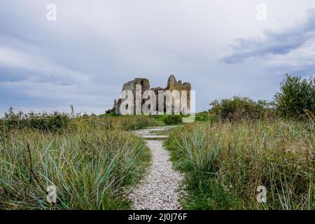 Vista delle rovine del castello a Toolse nel nord dell'Estonia Foto Stock