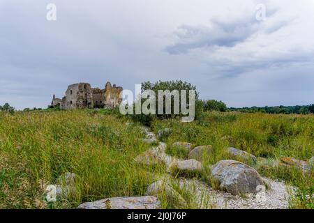 Vista delle rovine del castello a Toolse nel nord dell'Estonia Foto Stock