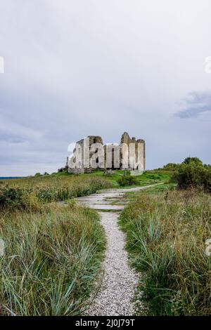 Vista delle rovine del castello a Toolse nel nord dell'Estonia Foto Stock