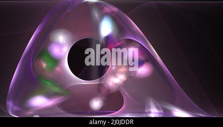 Sfondo astratto di elementi colorati su sfondo scuro Foto Stock
