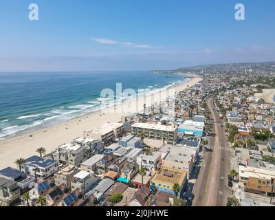 Vista aerea della Mission Bay e delle spiagge di San Diego, California. USA. Foto Stock