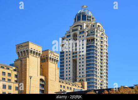 Michelangelo Towers e Hotel, CBD, Sandton Johannesburg, provincia di Gauteng, Repubblica del Sud Africa Foto Stock