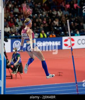 Belgrado,SRB, 19 Mar 2022 visto in azione durante i Campionati mondiali di Indoor Belgade allo Stark Stadium Belgrado Serbia il 19 2022 marzo Graham Glendinning /Alamy Live News Foto Stock