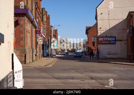 Svincolo principale di Alfreton, Derbyshire, Regno Unito Foto Stock