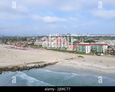 Veduta aerea dell'Hotel del Coronado, San Diego, California, USA Foto Stock