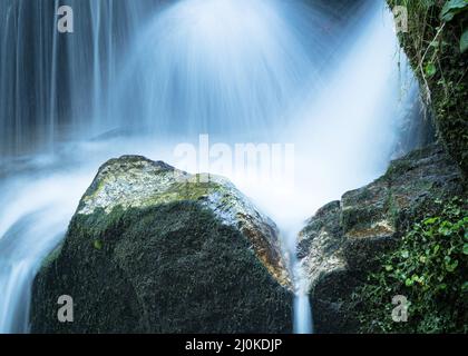 Cascata al Canyon di Wolfes a Bad Kreuzen Austria Foto Stock