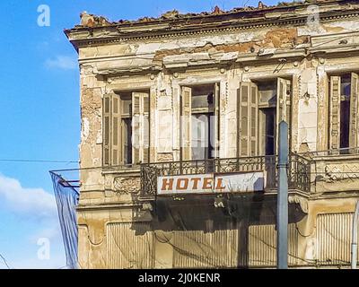 Abandoned Hotel, Atene, Grecia Foto Stock