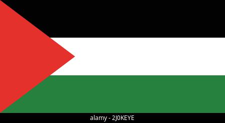 La bandiera ufficiale della Palestina come vettore. Illustrazione Vettoriale