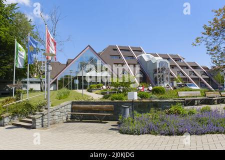 Clinica sanitaria presso il giardino termale, Bad Sassendorf, Renania settentrionale-Vestfalia, Germania, Foto Stock