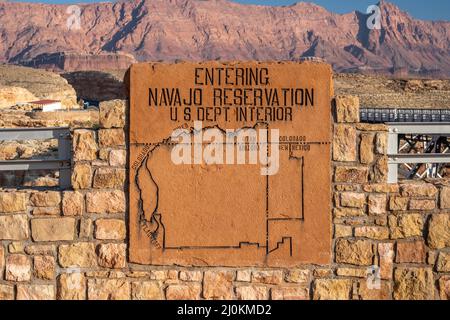 Una strada d'ingresso che porta al Grand Canyon NP, Arizona Foto Stock