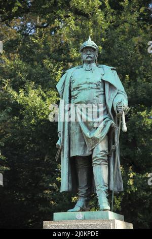 Statua di otto von Bismarck 1815-1898 a Höchst, Francoforte, Assia, Germania Foto Stock