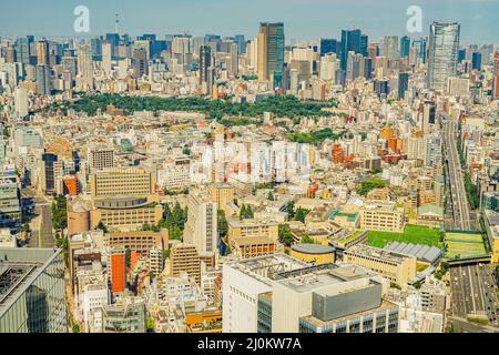 La vista dall'osservatorio Shibuya Sky Foto Stock