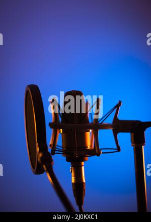 Microfono VoiceOver studio Foto Stock