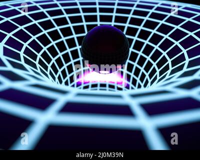 3d rendering del foro o del foro nero con sfera Foto Stock