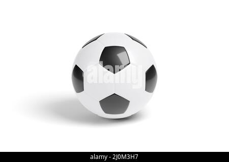 Pallone da calcio isolato su sfondo bianco. 3d illustrazione. Foto Stock