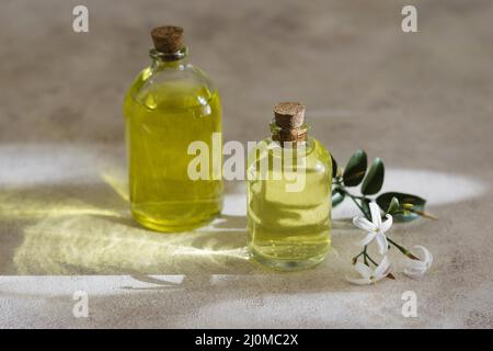 Olio di oliva naturale ad alta vista Foto Stock