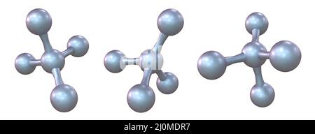 Tre molecole astratte 3D Foto Stock