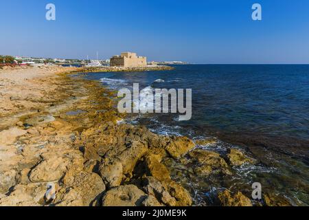 Vecchio castello storico a Paphos Cipro Foto Stock