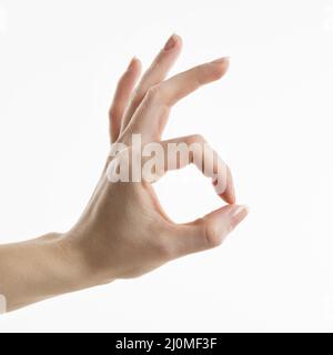 Mano che mostra il segno ok (1) Foto Stock