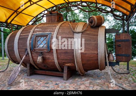 SESTRORETSK, RUSSIA - 01 AGOSTO 2021: Monumento al primo sottomarino russo, Sestroretsk Foto Stock