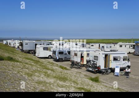Mobile home in posizione di parcheggio Foto Stock