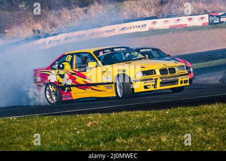 Middlesbrough, Regno Unito. 20th Mar 2022. Oliver Baker BMW M3 Teeside Autodrome, Middlesbrough, Regno Unito il 20 marzo 2022 durante il round 1 del British Drift Championship 2022, Craig McAllister Credit: Every Second Media/Alamy Live News Foto Stock