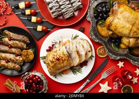 Deliziosa composizione del cibo di natale Foto Stock