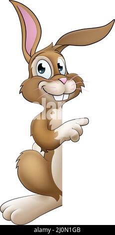 Cartello di Peeking Character Coniglietto di Pasqua coniglio Cartoon  Immagine e Vettoriale - Alamy