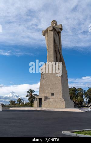 Huelva, Spagna - 14 Marzo, 2022: Vista del Monumento a Colombo a Huelva Foto Stock