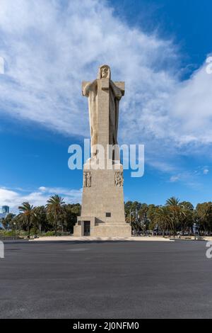 Huelva, Spagna - 14 Marzo, 2022: Vista del Monumento a Colombo a Huelva Foto Stock