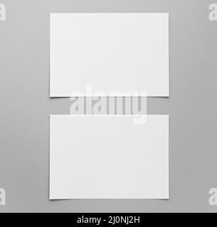 Visualizzare la disposizione dei fogli di carta vuoti. Alta qualità e risoluzione bellissimo concetto di foto Foto Stock