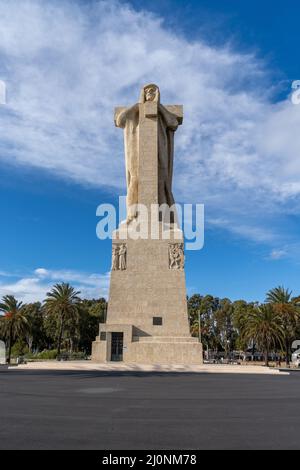 Huelva, Spagna - 14 Marzo, 2022: Vista del Monumento a Colombo a Huelva Foto Stock