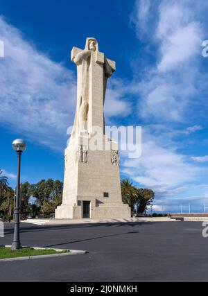 Huelva, Spagna - 14 Marzo, 2022: Vista del Monumento a Colombo a Huelva Foto Stock